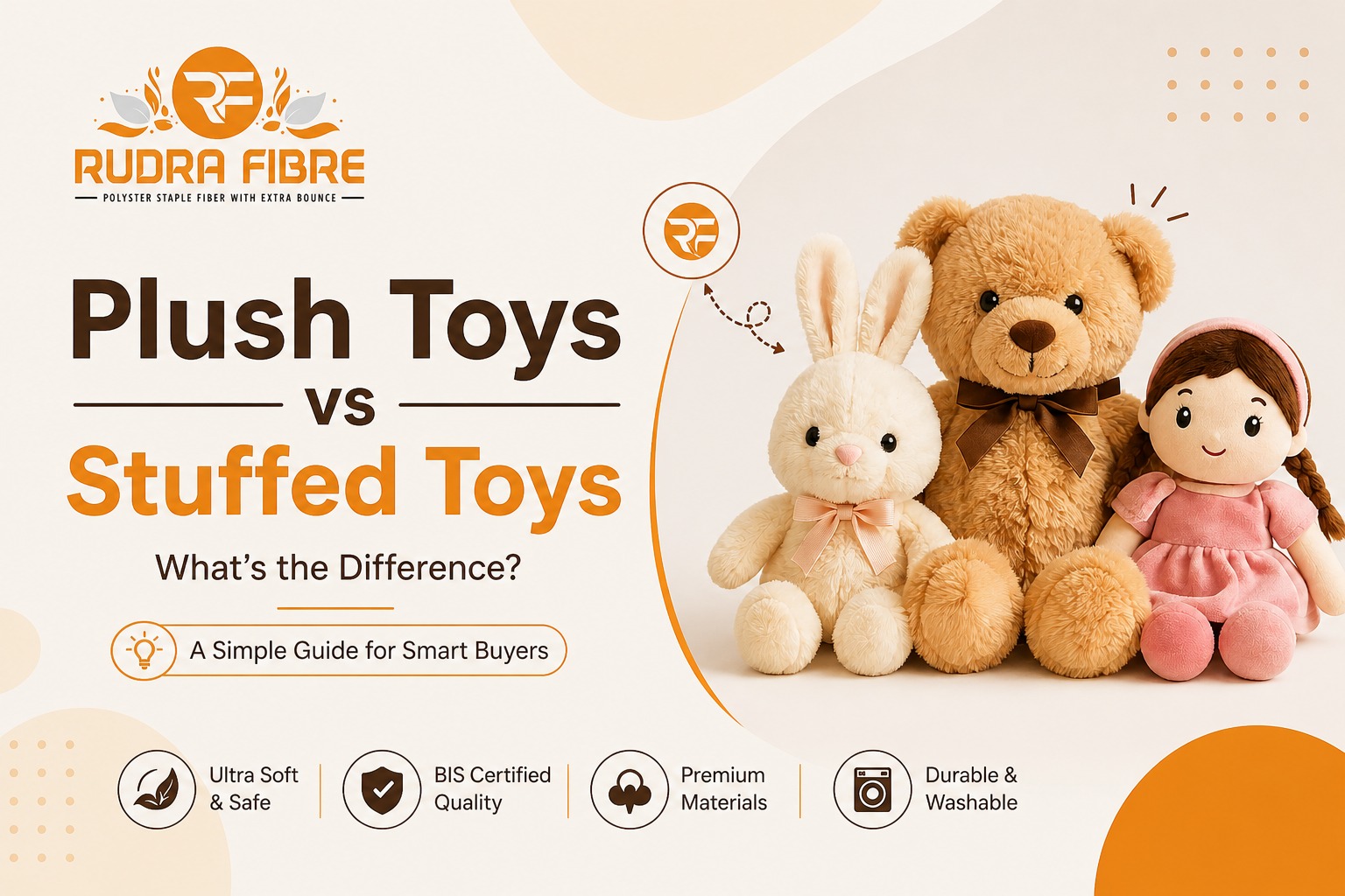 Plush Toys vs Stuffed Toys Difference by Rudra Fibre