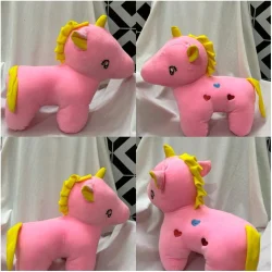 Fiber Pink and Yellow Unicorn Soft Toy