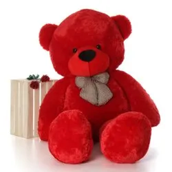 Classic red teddy bear with soft plush finish