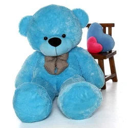 Soft pink teddy bear with stitched bow
